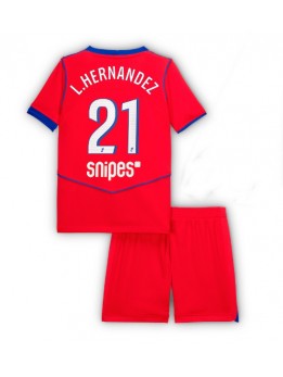 Billige Paris Saint-Germain Lucas Hernandez #21 Tredjedraktsett Barn 2025-26 Kortermet (+ Korte bukser)
